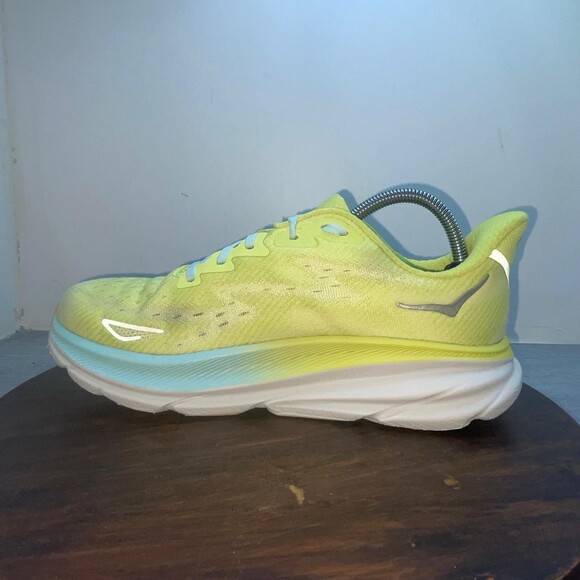 Hoka One One Clifton 9 Mens Size 9.5B Yellow Blue Walking Running Shoes Sneakers main image 11